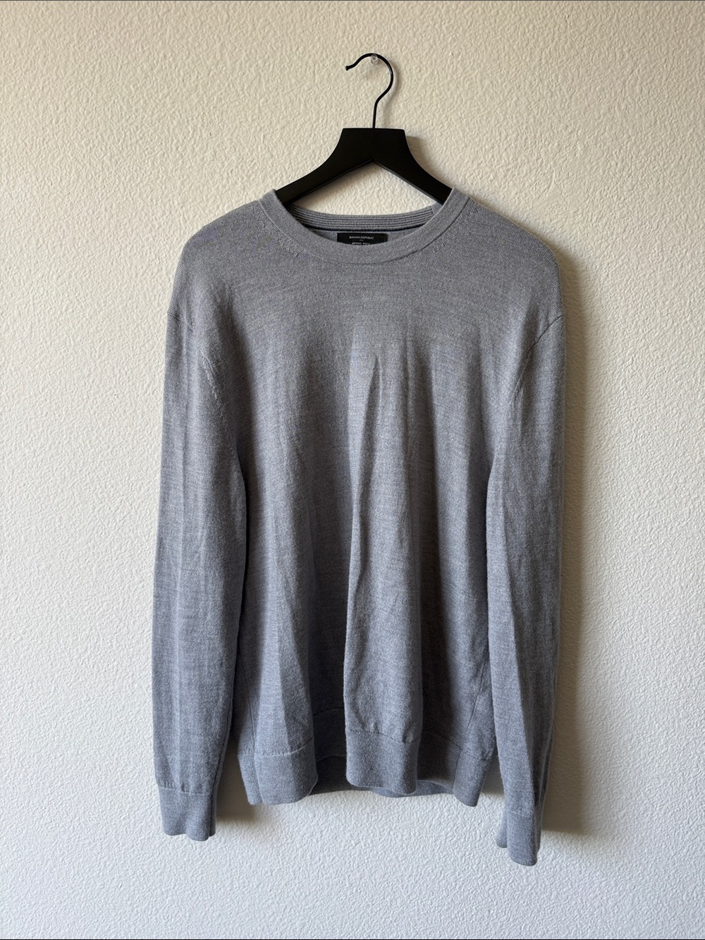 Banana Republic Light Gray Merino Wool Crewneck Sweater
